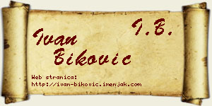 Ivan Biković vizit kartica